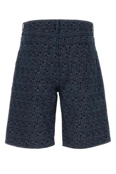 Fendi Short Jeans In Blue