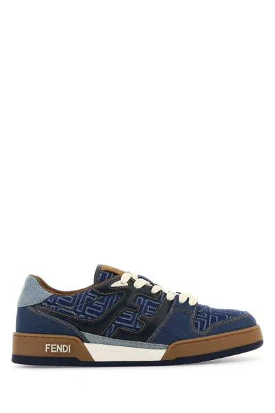 Fendi Match Jacquard Ff Sneaker Blue In Multi