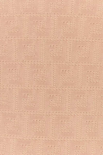 Fendi Ff Jacquard Knitted Mini Dress In Neutral