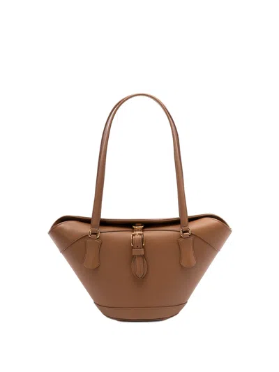 Dolce & Gabbana Brown Shoulder Bag With Two Top Handles And Buckle Closure On The Front In Brown