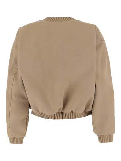 We11 Done Beige Cotton-blend Bomber Jacket