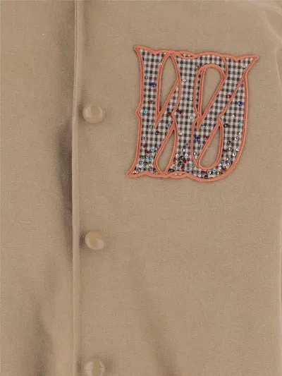 We11 Done Beige Cotton-blend Bomber Jacket