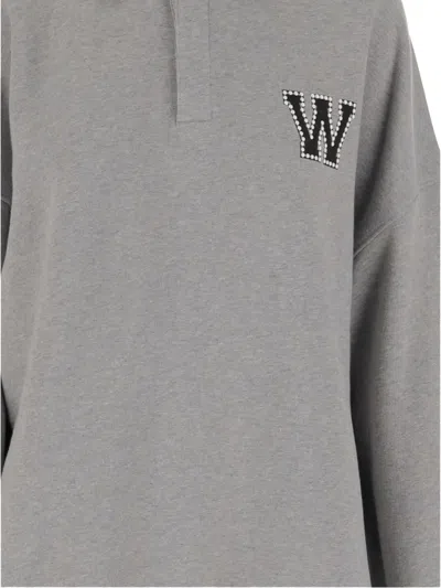 We11 Done Gray Pearl Logo Polo