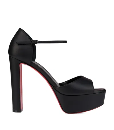 Christian Louboutin Sandaloo 130 Mirrored-leather Platform Sandals In Black
