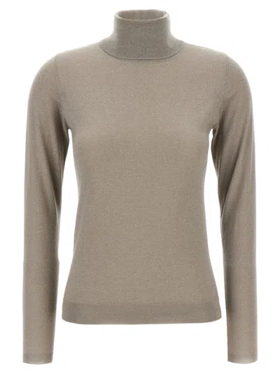 Brunello Cucinelli Sparkling Cashmere And Silk Lightweight Turtleneck Sweater