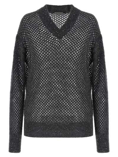 Brunello Cucinelli Net V-neck Sweater