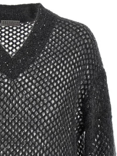 Brunello Cucinelli Net V-neck Sweater