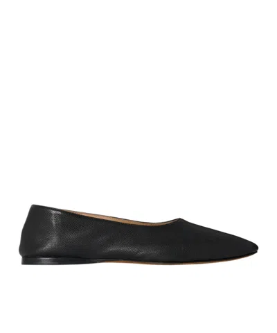 The Row Awar Leather Flats In Black