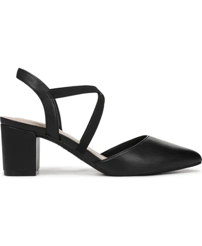 Lifestride Women's April Block Heel Ankle Strap Slingback Pumps In Black