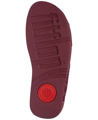 Fitflop Women's Lulu Embellished Metallic Crisscross Slide Sandals