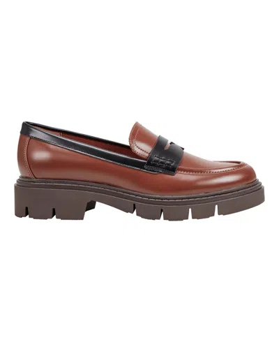 Marc Fisher Cube Womens Faux Leather Block Heel Loafers
