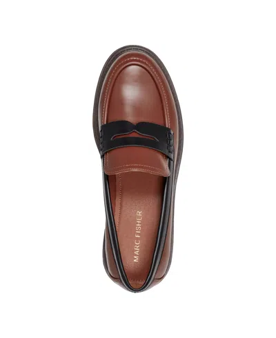 Marc Fisher Cube Womens Faux Leather Block Heel Loafers