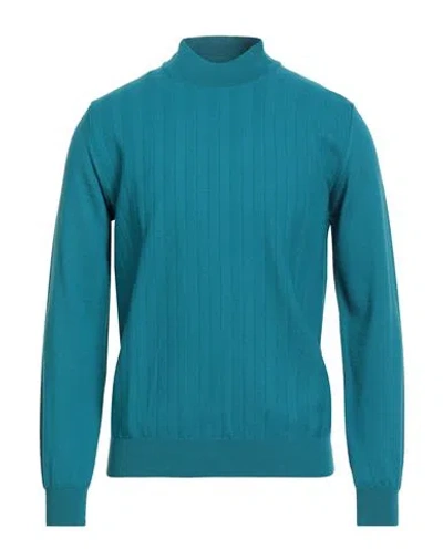 Ferrante Man Turtleneck Turquoise Size 40 Merino Wool