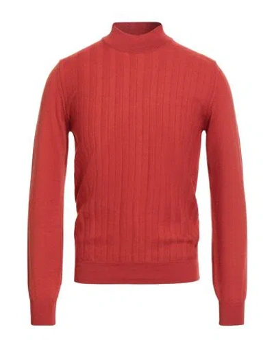 Ferrante Man Turtleneck Rust Size 42 Merino Wool