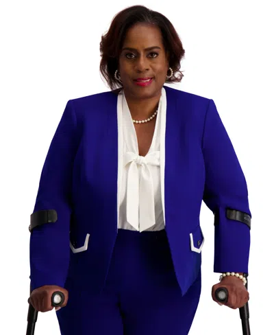 Kasper Framed Collarless Jacket, Regular & Plus In Purple