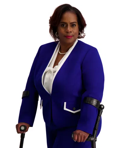 Kasper Framed Collarless Jacket, Regular & Plus In Purple