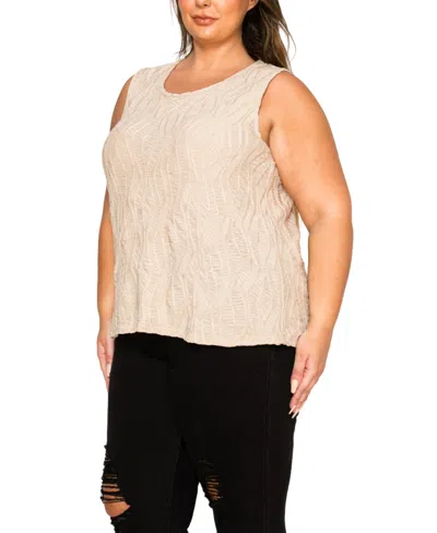 Coin 1804 Plus Size Spiral Wave Texture Tank Top
