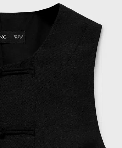 Mango Round Neck Waistcoat Co-ord In Black