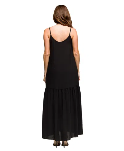 24seven Comfort Apparel Women's Lightweight Spaghetti Strap Pocket Maxi Dress
