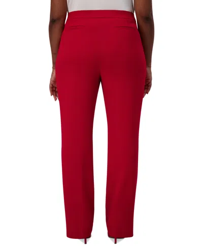 Kasper High-rise Pull-on Rivet Pants, Regular & Plus In Red