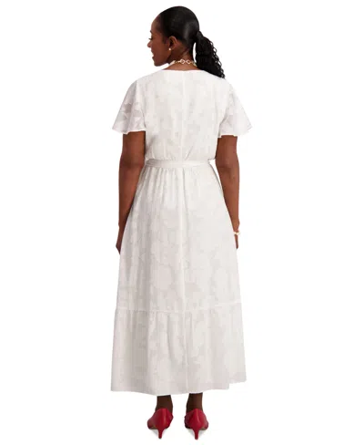 Kasper Flutter-sleeve Smock-waist Dress, Regular & Plus In White