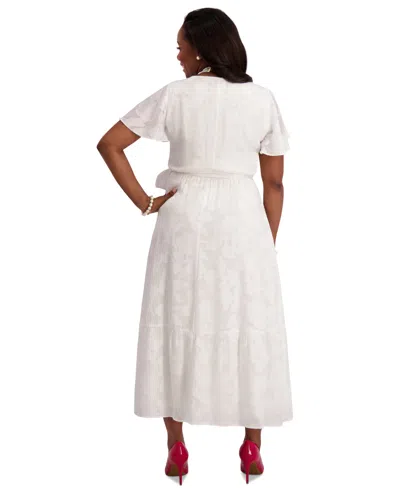 Kasper Flutter-sleeve Smock-waist Dress, Regular & Plus In White