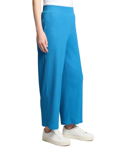 Jones New York Pull-on Crop Wide Leg Pants In Blue