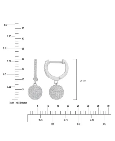 Macy's Cubic Zirconia Micro-pave Dangle Small Huggie Hoop Earrings