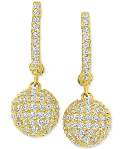 Macy's Cubic Zirconia Micro-pave Dangle Small Huggie Hoop Earrings