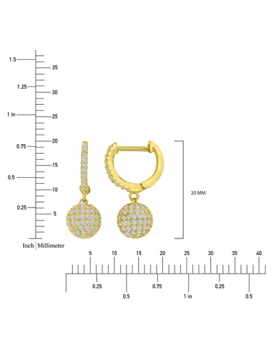 Macy's Cubic Zirconia Micro-pave Dangle Small Huggie Hoop Earrings