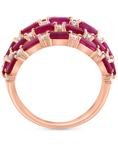 Effy Collection Diamond (5/8 Ct. T.w.) & Blue Sapphire (3 Ct. T.w.) Ring In 14k White Gold (available In Pink Sapphi