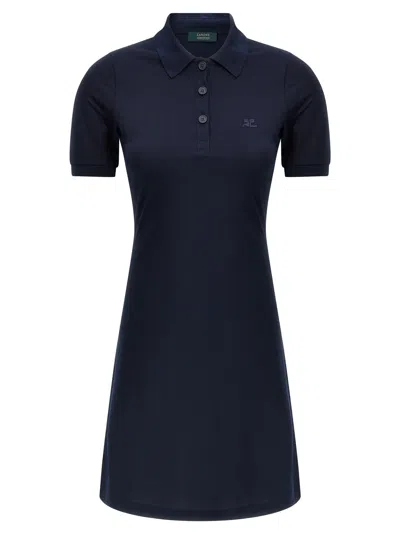 Courrèges Woman Mini Dress Midnight Blue Size M Cotton