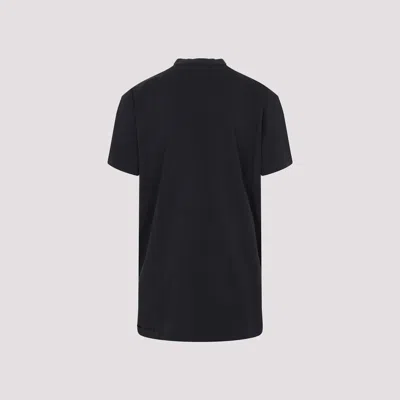Balenciaga High Neck Black Tee With Contrasting Text