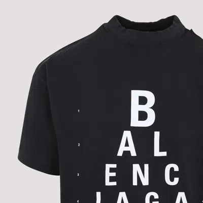 Balenciaga High Neck Black Tee With Contrasting Text