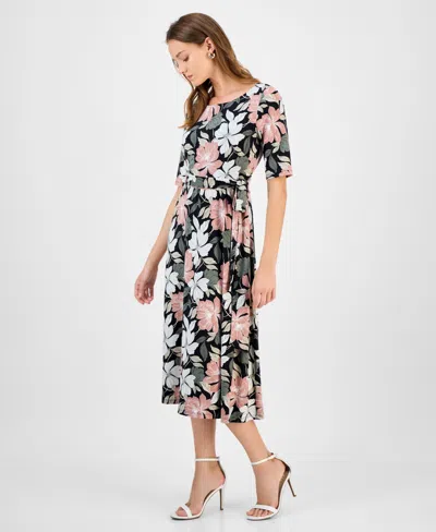 Kasper Women's Printed Elbow-sleeve Midi Dress, Regular & Petite In Multi