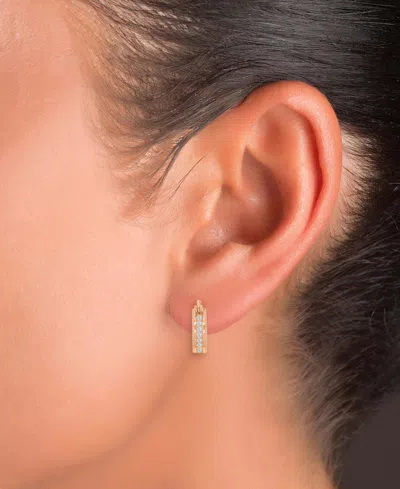 Macy's Cubic Zirconia Huggie Hoop Earrings In Sterling Silver