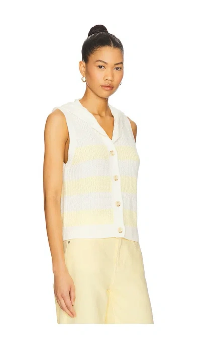 Central Park West Daphne Striped Hooded Tank In Yellow