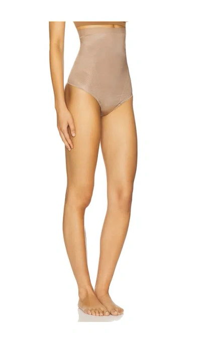 Spanx Invisible High Waisted Thong In Gray