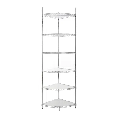 Streamdale Furniture Streamdale Adjustable Corner Wire Shelf For Bathroom & Kitchen - Chrome
