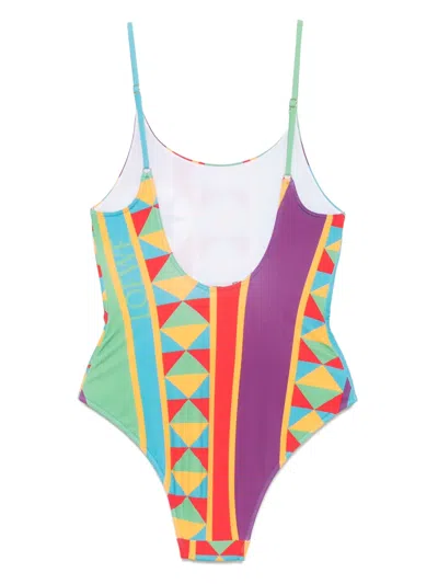 图案印花连体泳衣