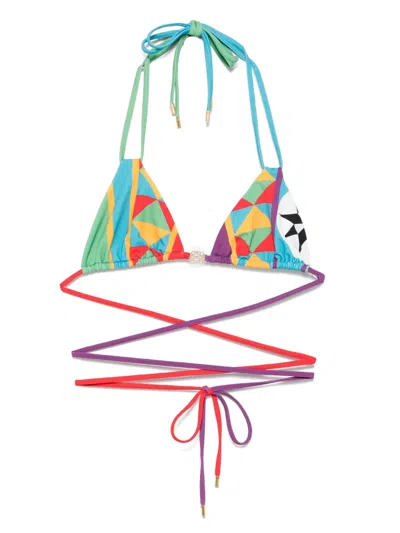 Loewe Printed Triangle Bikini Top In Multi