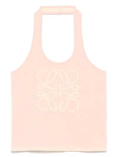 Loewe Anagram Tank Top In Cotton And Viscose In Pink