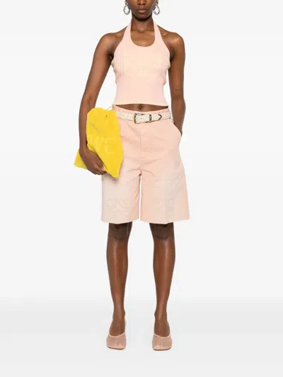 Loewe Anagram Tank Top In Cotton And Viscose In Pink