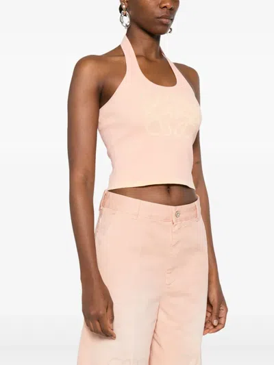 Loewe Anagram Tank Top In Cotton And Viscose In Pink