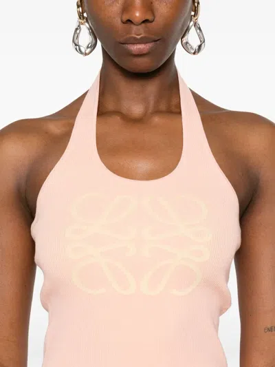 Loewe Anagram Tank Top In Cotton And Viscose In Pink