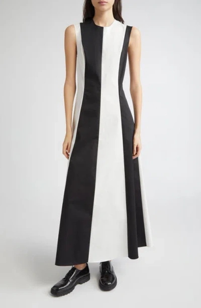 Partow Avenue Colorblock Sleeveless Maxi Dress In Black
