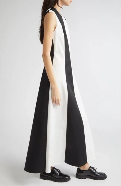Partow Avenue Colorblock Sleeveless Maxi Dress In Black