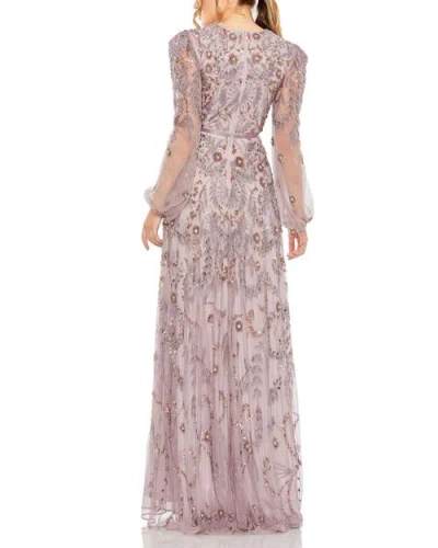 Mac Duggal 93930 Beaded Long Sleeve Fitted Formal Evening Gown