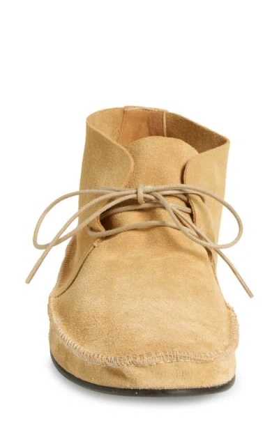 The Row Tyler Lace Up Shoe In Suede In Neutral