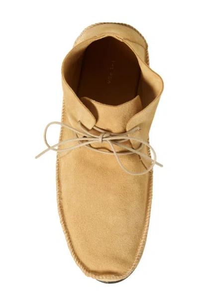 The Row Tyler Lace Up Shoe In Suede In Neutral